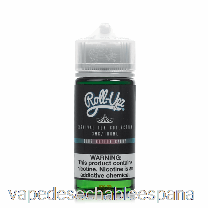 Vape Desechable España Algodón De Azúcar Azul Hielo - Carnaval - Jugo Roll Upz - 100ml 0mg